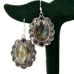 PTI Sterling Silver Labradorite Dangle Earrings